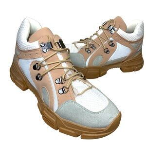 Onself Brazil Chunky Pink White Sneakers Sz 8 Sustainable Lace Up Shoes